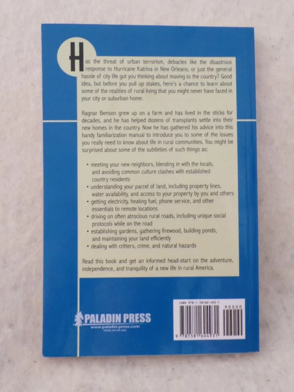 Starting a New Life in Rural America Book 21 Things You Need Paladin Press
